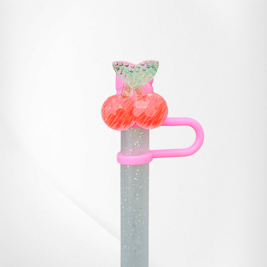 Kawaii Cherries Silicone Straw Topper