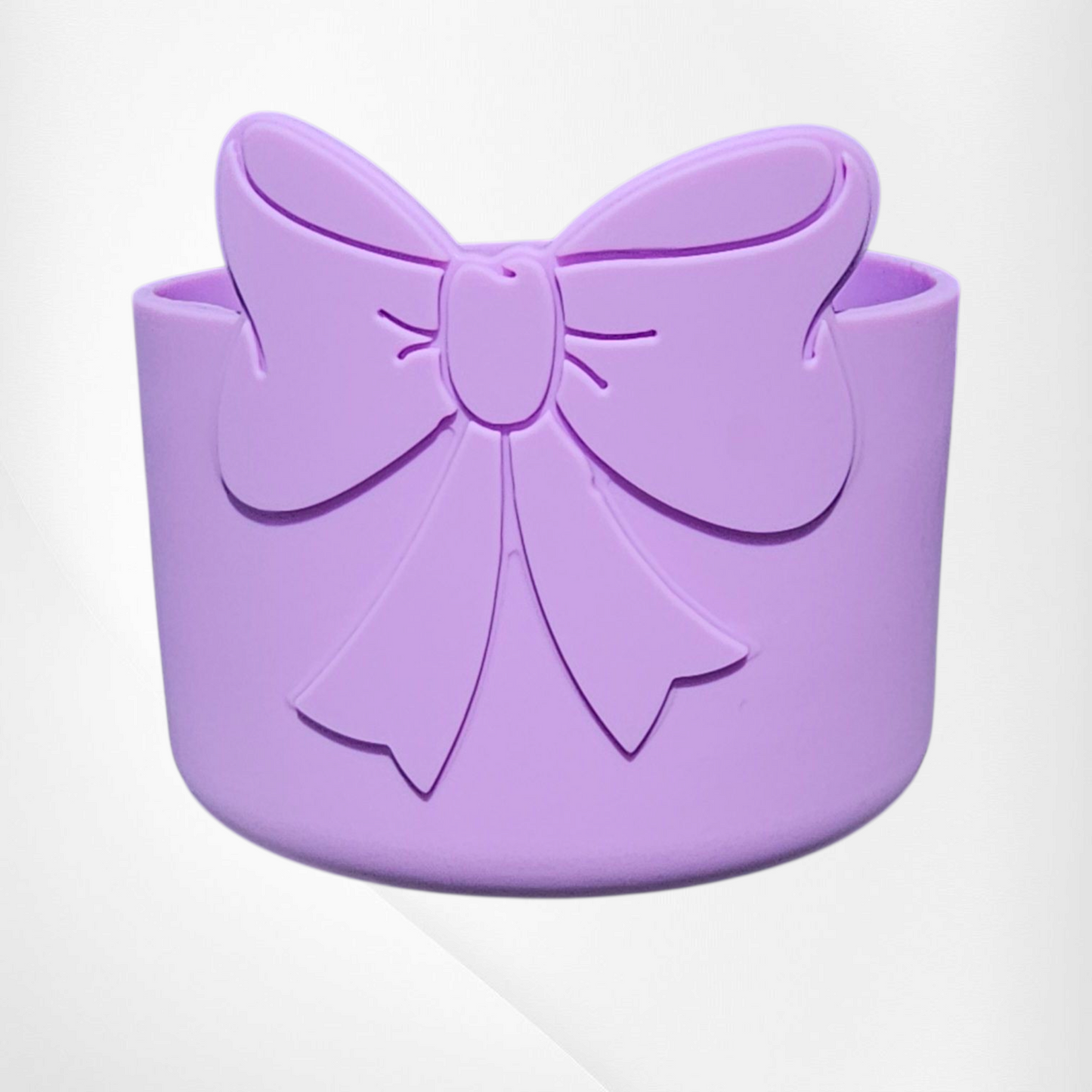 Lavender Purple Princess Bow Silicone Tumbler Boot