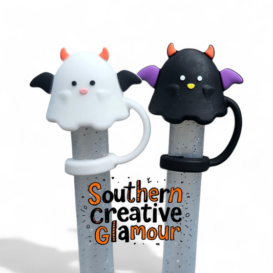 Devil Ghost 3D Silicone 10mm Straw Toppers by Southern Creative Glamour 