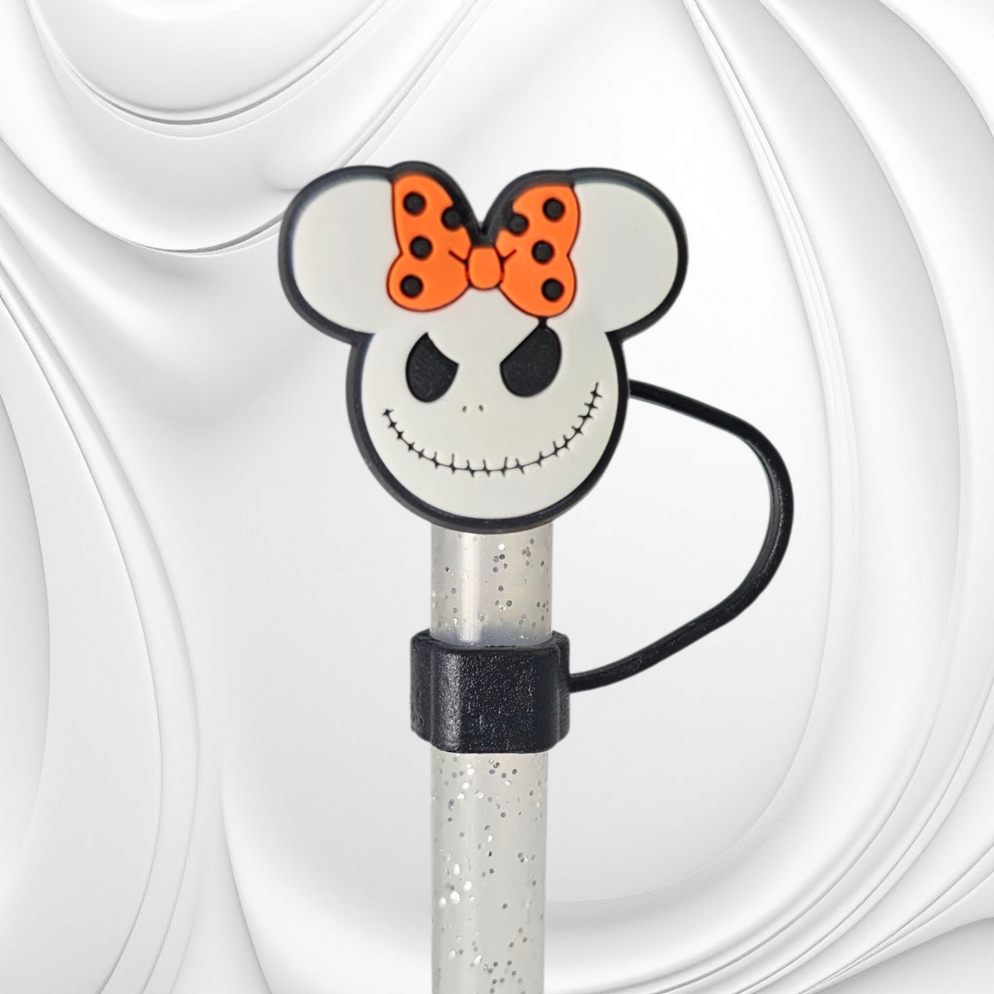 Skellington Minnie silicone straw topper 