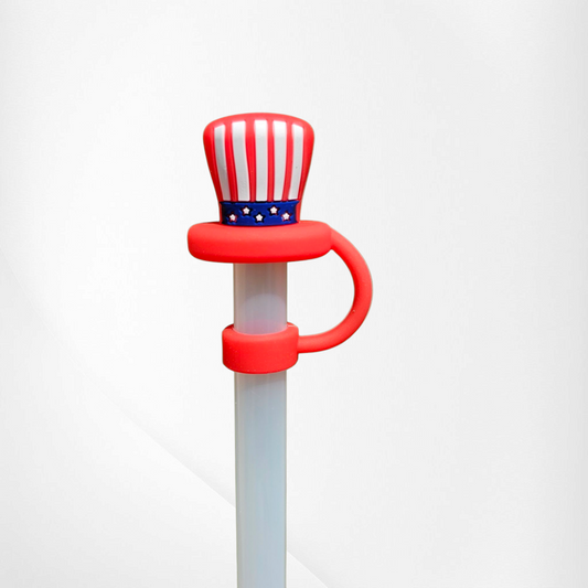 America Top Hat 3D Silicone Straw Topper