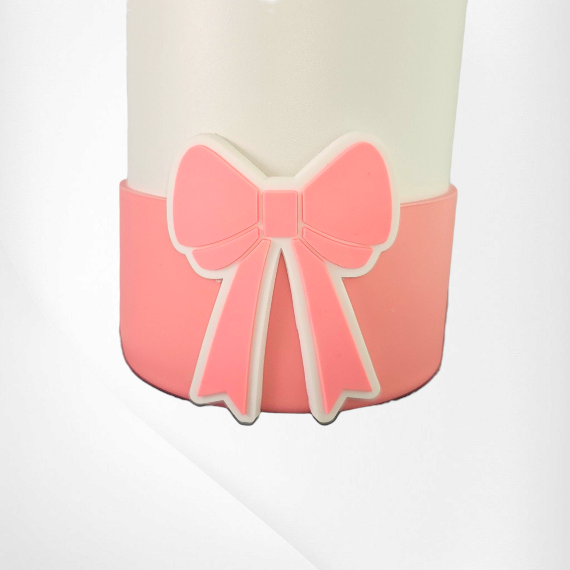 Bubblegum Pink Bow Silicone Tumbler Boot 