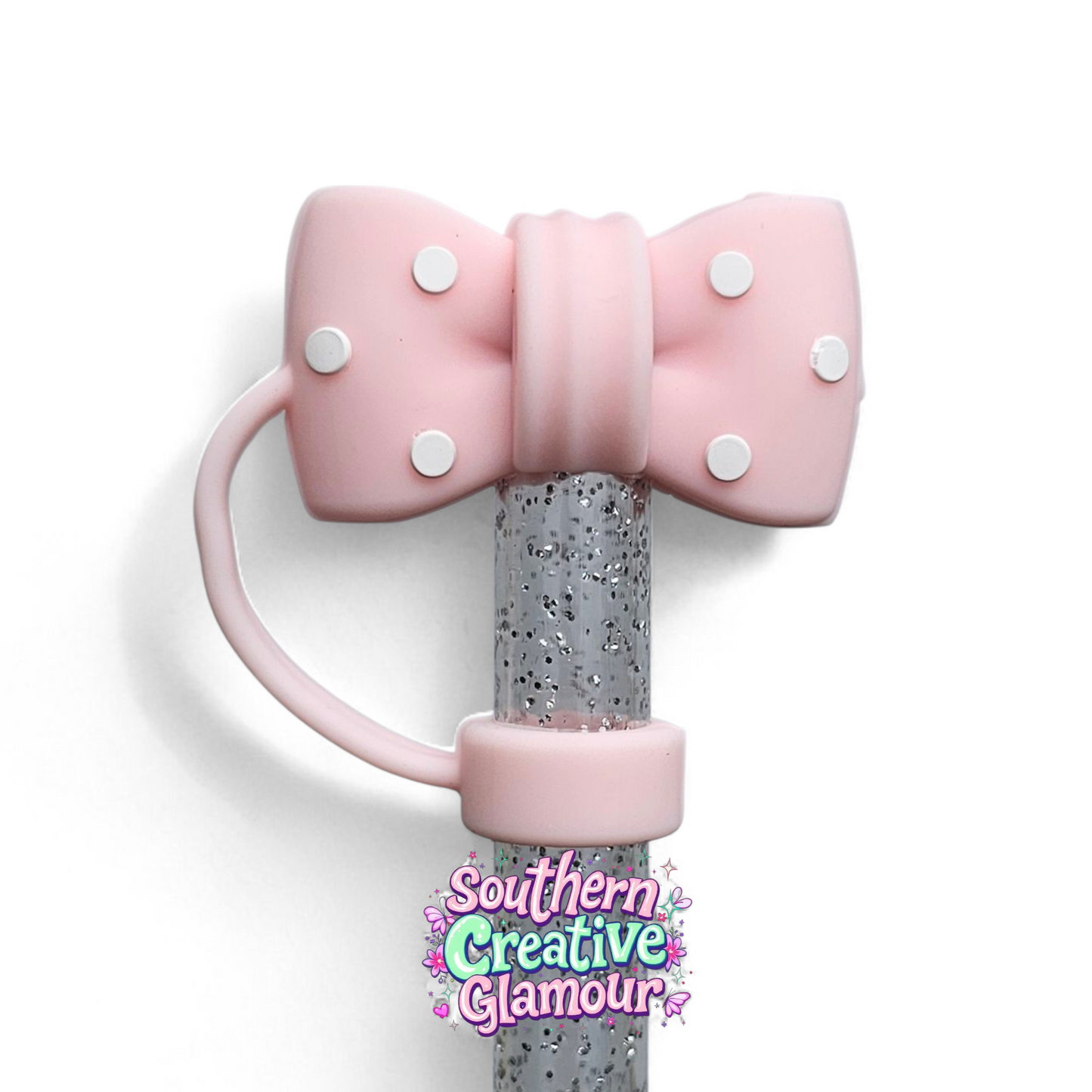Polkadot Bow Straw Toppers | 3D Bow | 10mm