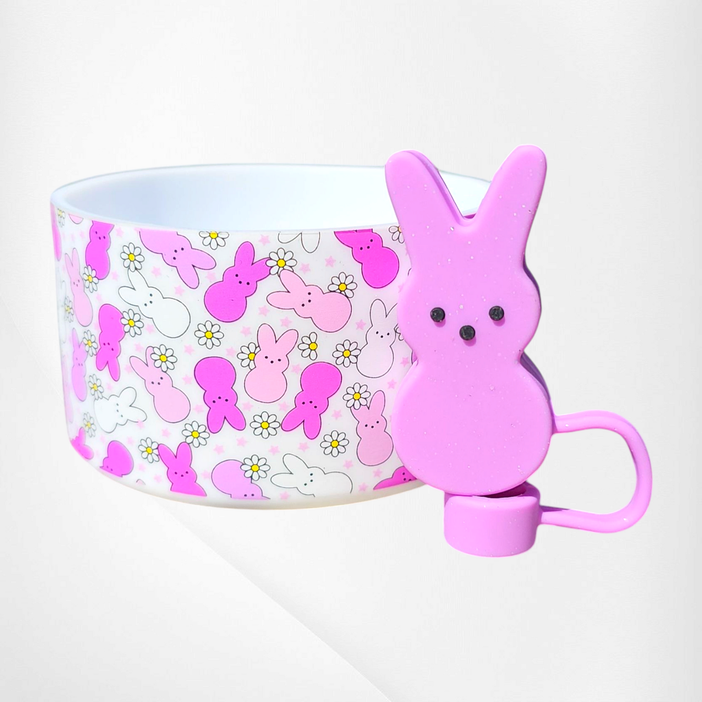 Purple Easter Bunny Peeps Tumbler Boot - White Boot
