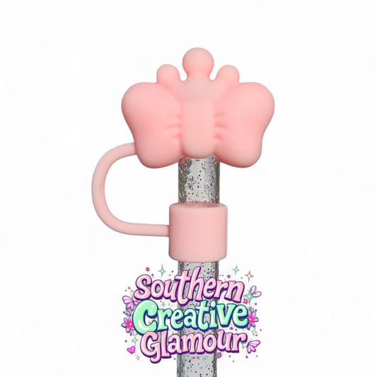 Blush Pink 3D Princess Butterfly 10mm Straw Topper by Southern Creative Glamour 
