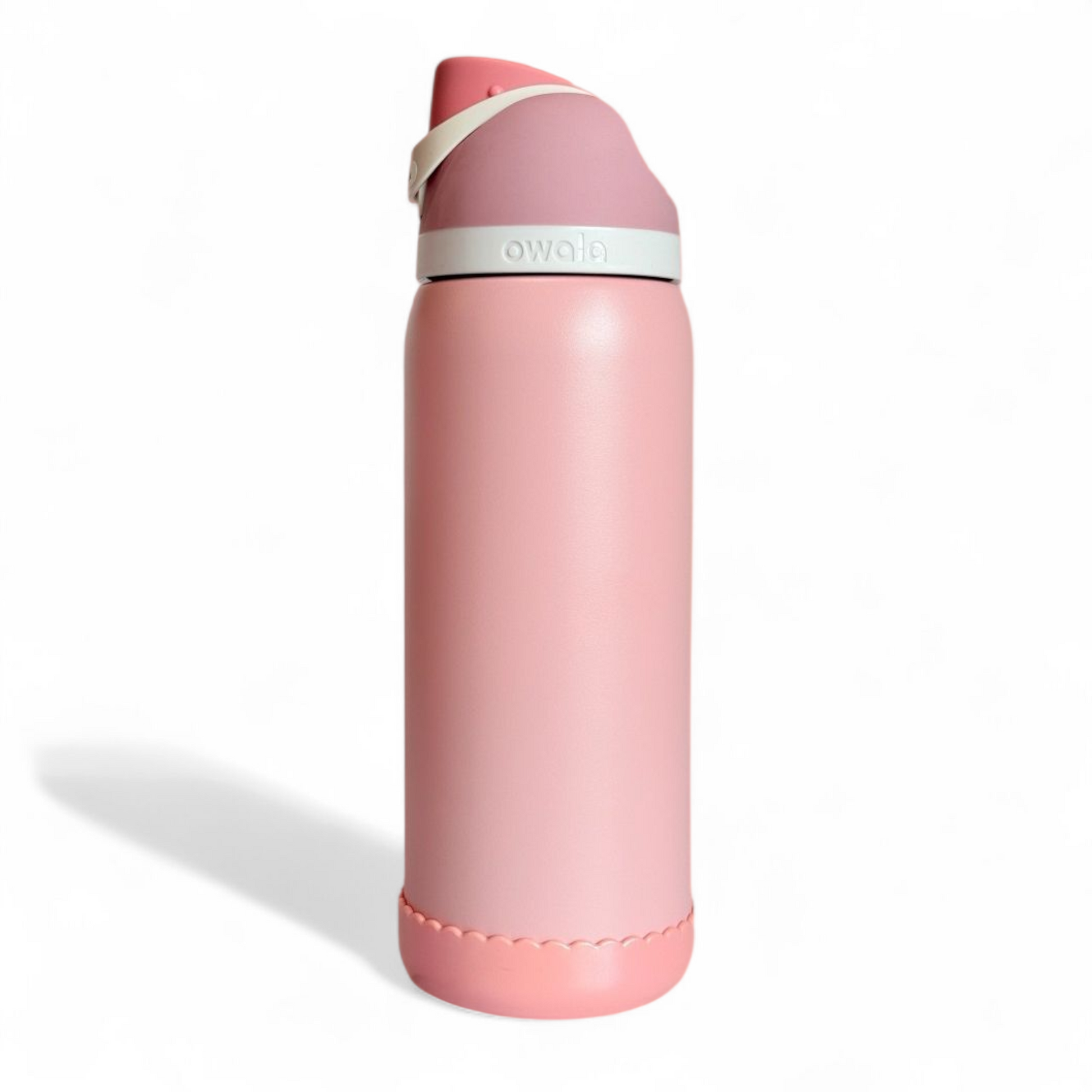 Mauve Shimmer 3.25” Scalloped Shorty Tumbler Boot on 40oz Owala 