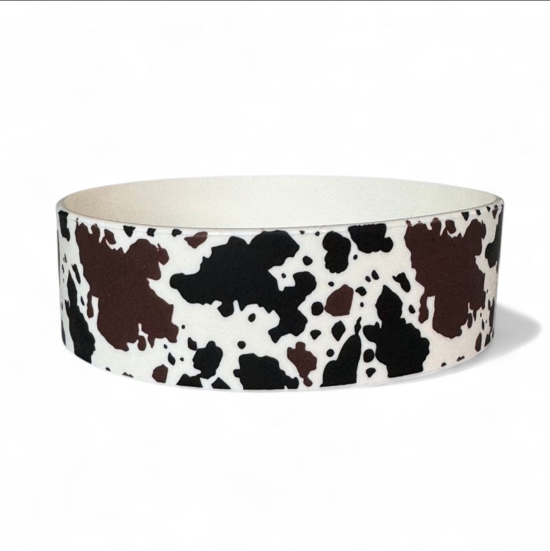 Black, Brown, & White Cow Print 50oz Bertha Boot for Simple Modern Tumblers