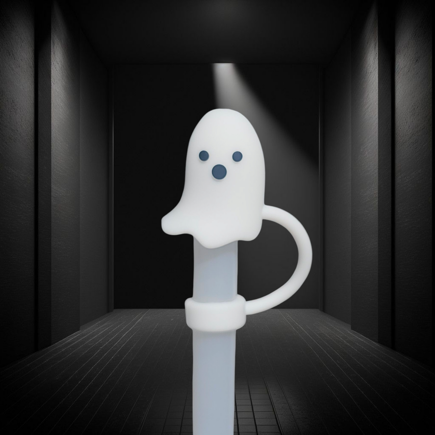 Halloween Flying Ghost 3D Silicone Straw Toppers