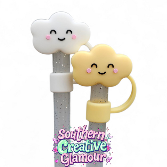Happy Cloud 3D Silicone 10mm Straw Toppers