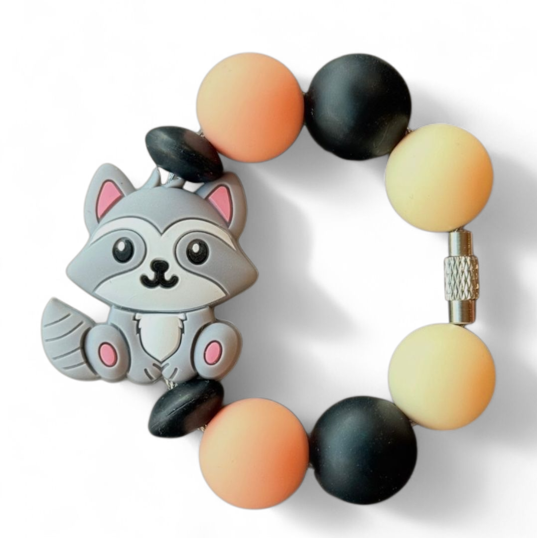 Orange Cutie Raccoon Bracelet - Tumbler Handle Charm