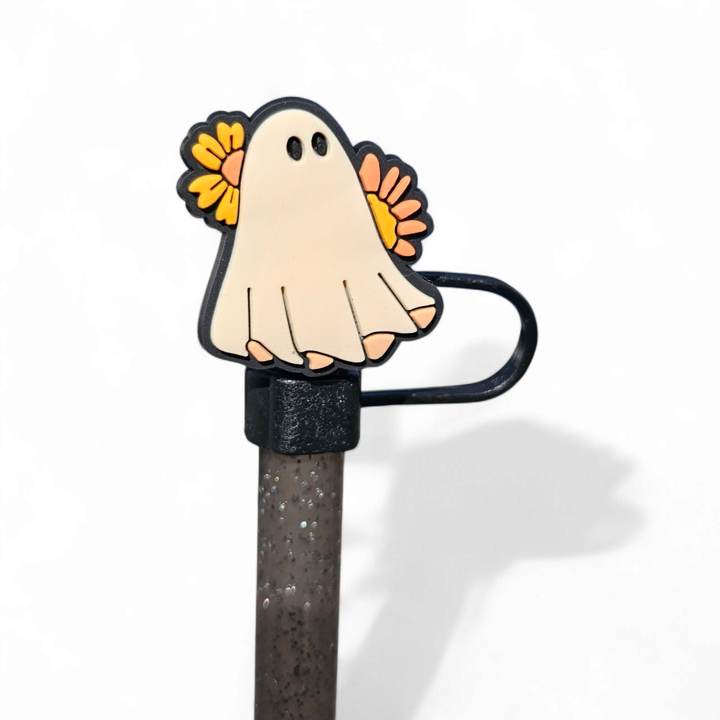 Neutral Halloween Silicone 10mm Straw Toppers