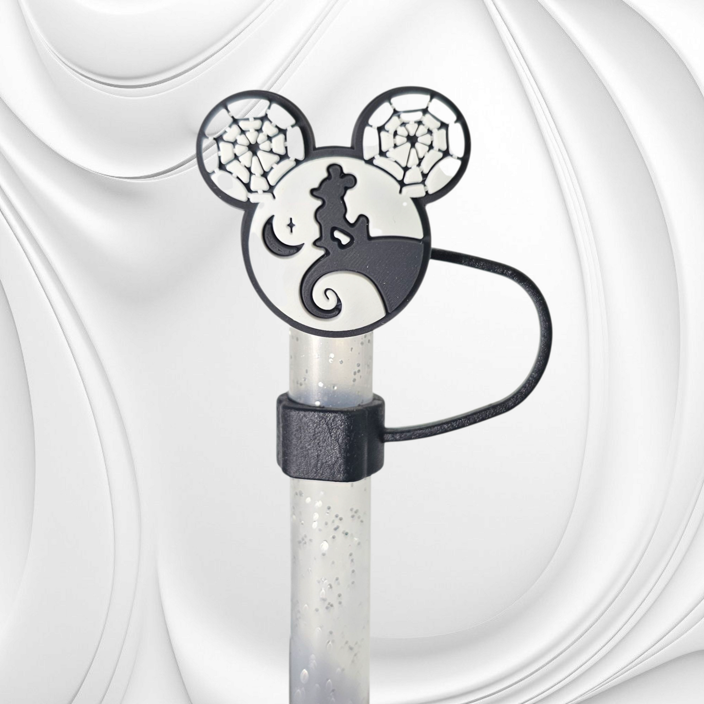 Mickey in the moon silicone straw topper 