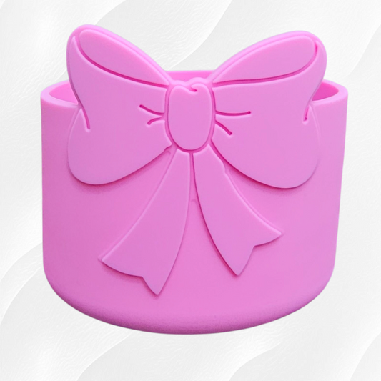 Sweetheart Pink Princess Bow Silicone Tumbler Boot