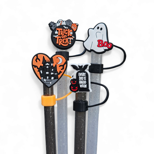 Halloween Silicone 10mm Straw Toppers 