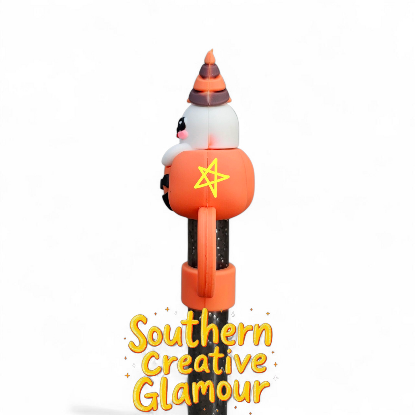 Halloween Candy Corn Ghost 3D 10mm Straw Topper