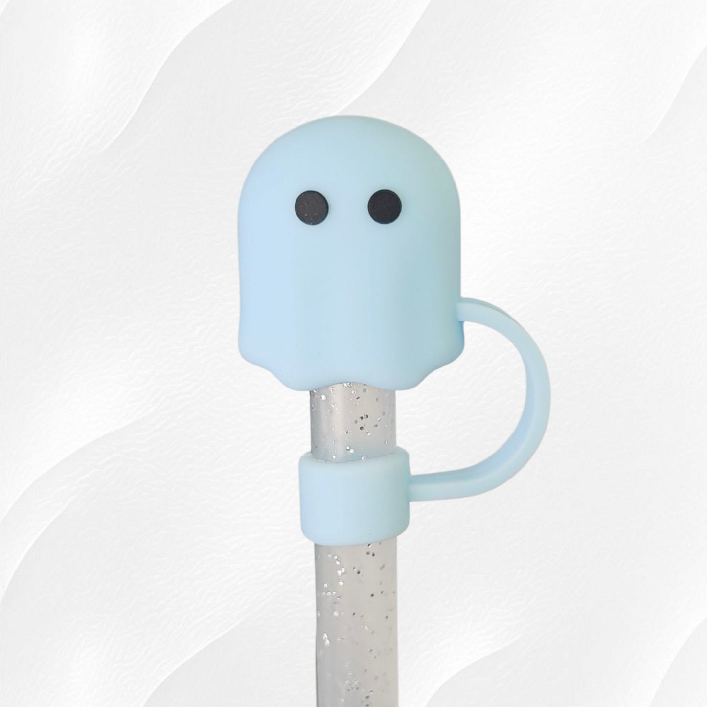 Blue 3D Silicone Straw Topper 