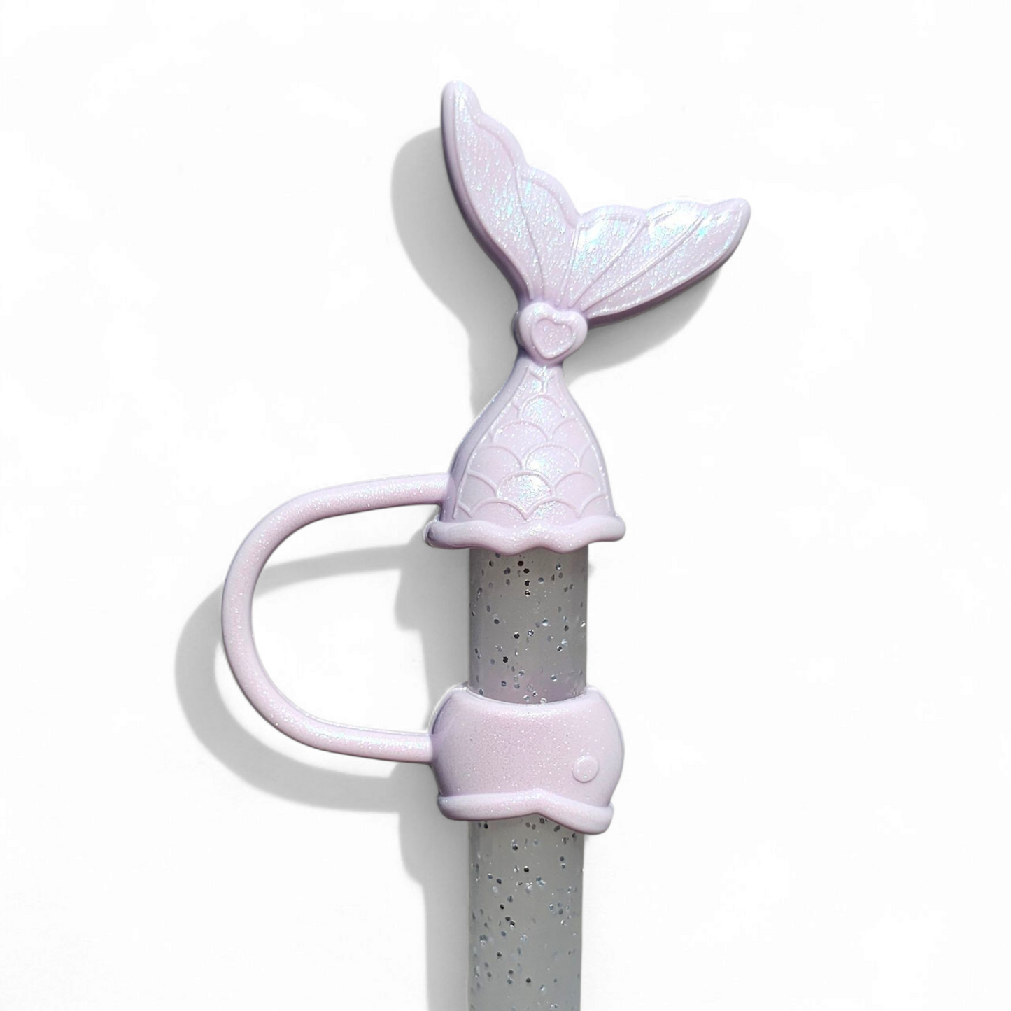 Aster Shimmer Mermaid Tail 3D Silicone 10mm Straw Topper 