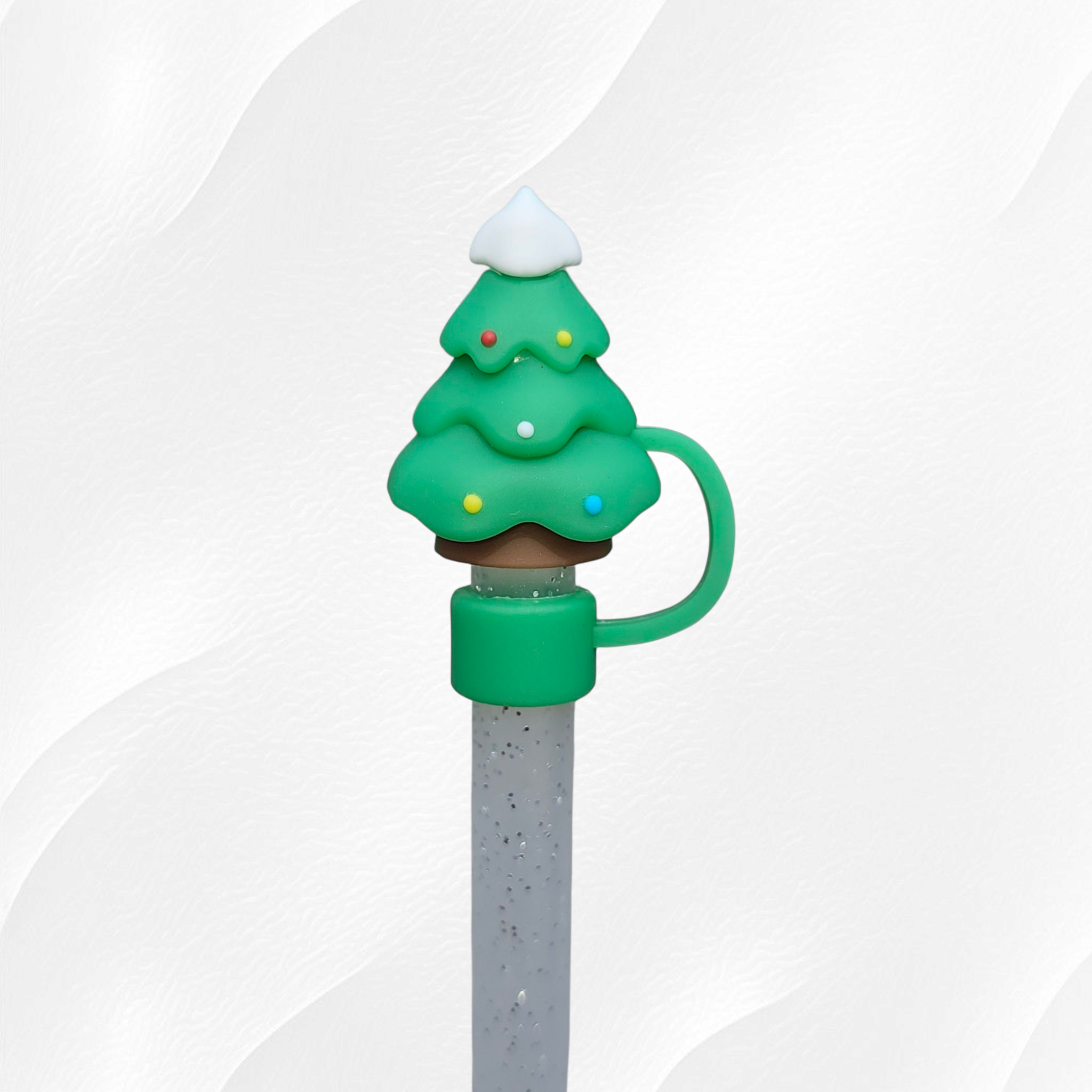 Snow Capped Christmas Tree Silicone Straw Topper – Southern Creative ...