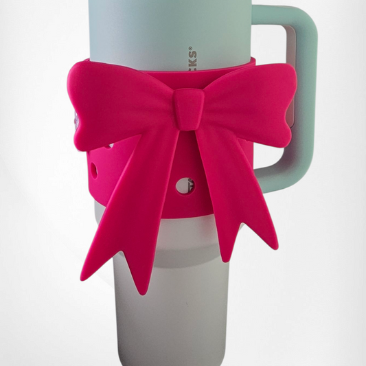 Barbie Pink Jumbo Princess Bow Cup Silicone Sleeve. 