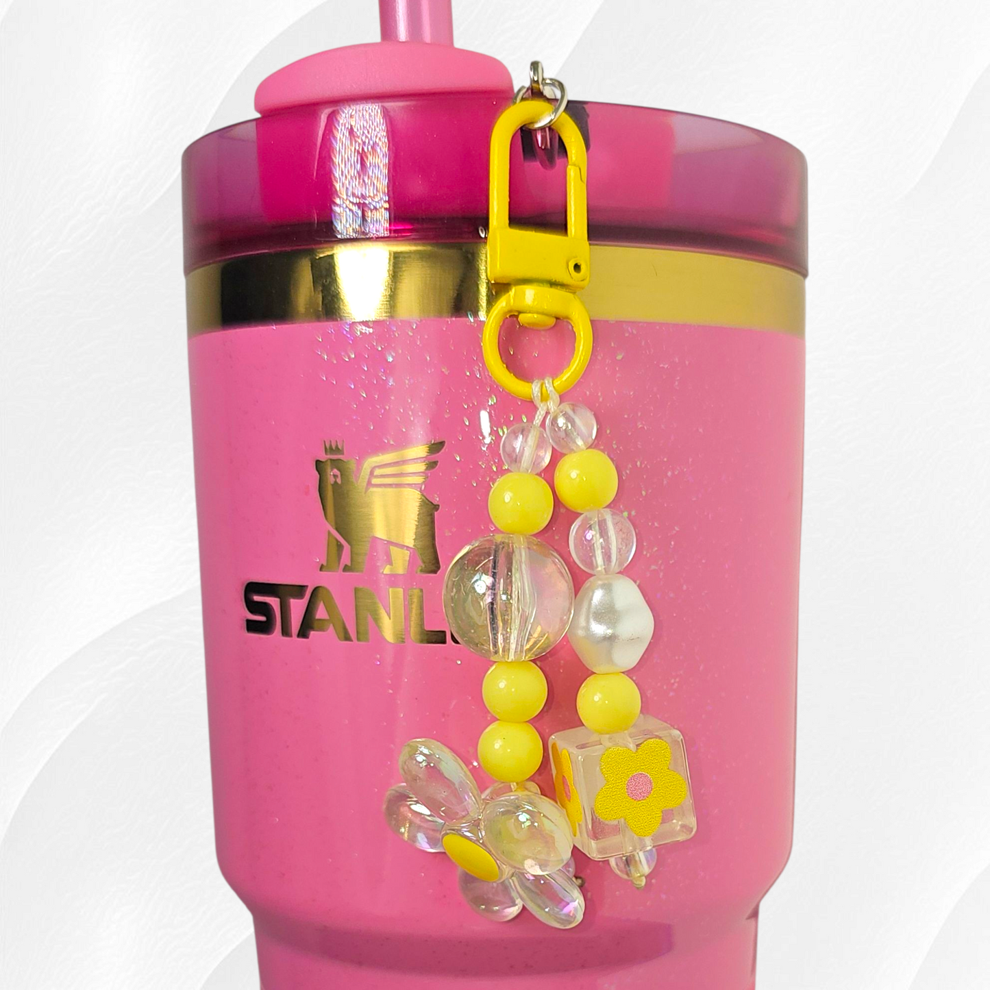 Daisy Beaded Tumbler Charms