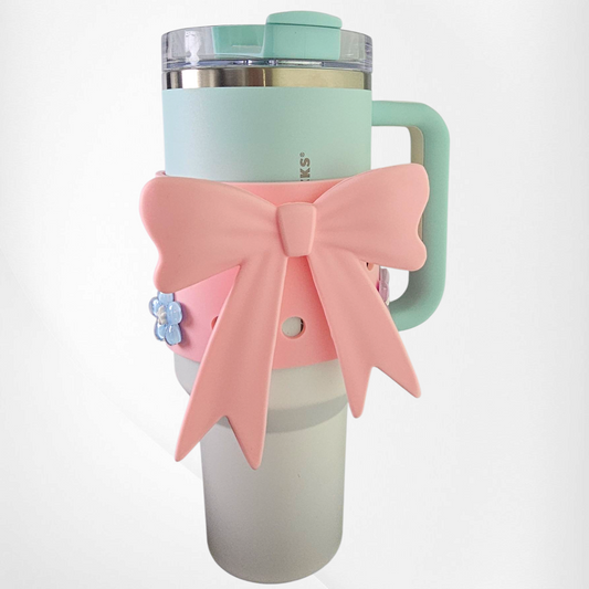 Ballerina Pink Jumbo Princess Bow Cup Silicone Sleeve. 