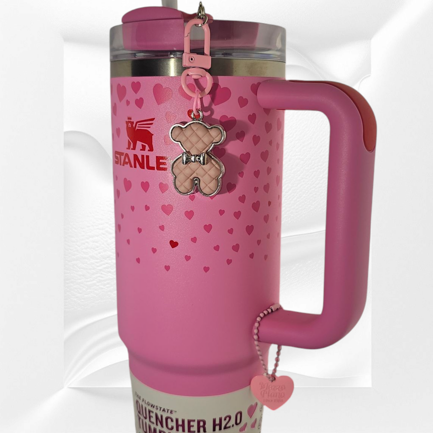 Fancy Teddy Bear Tumbler Straw Charm and Cup Handle Charm Set