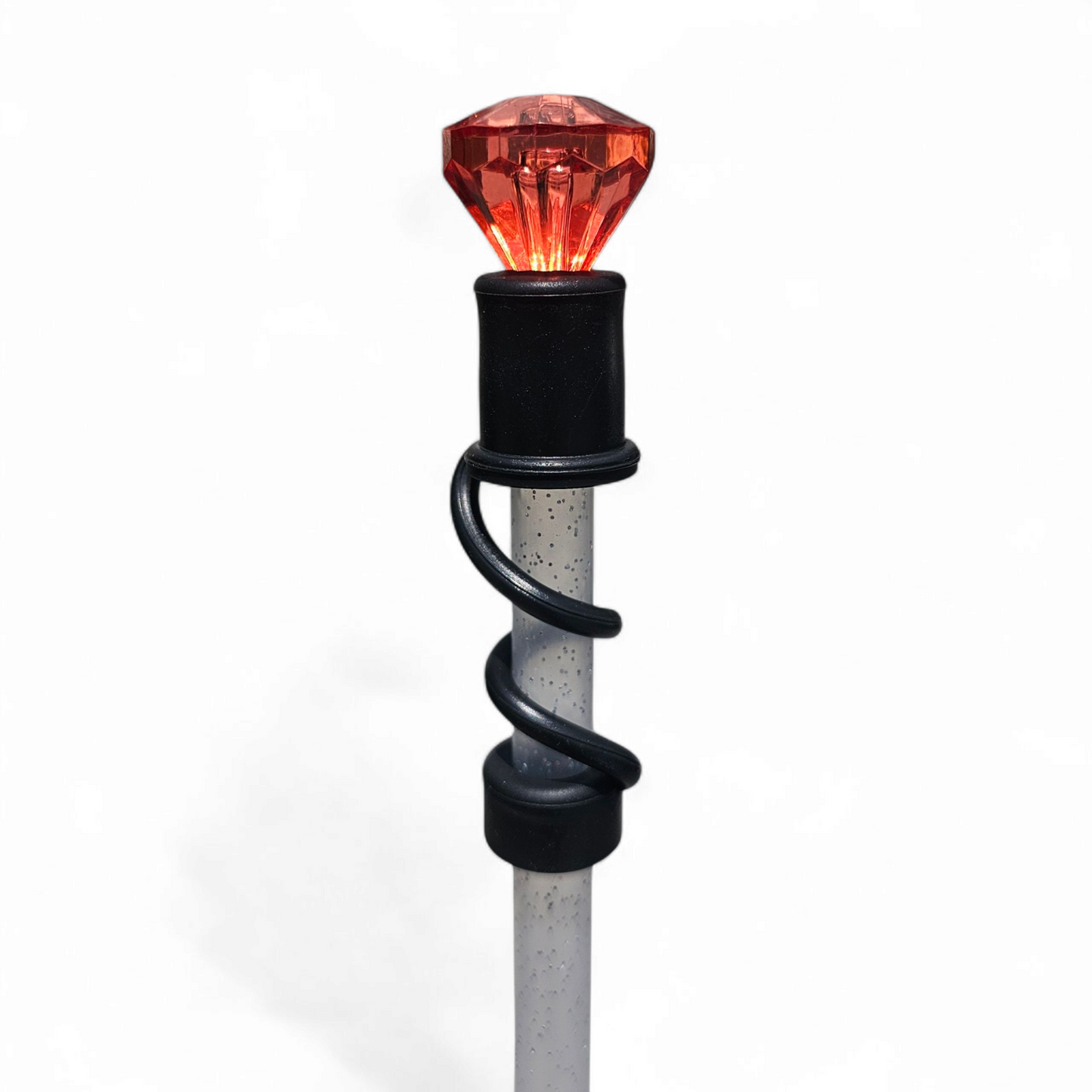 Red Diamond  | Black Silicone 10mm Straw Topper Base 