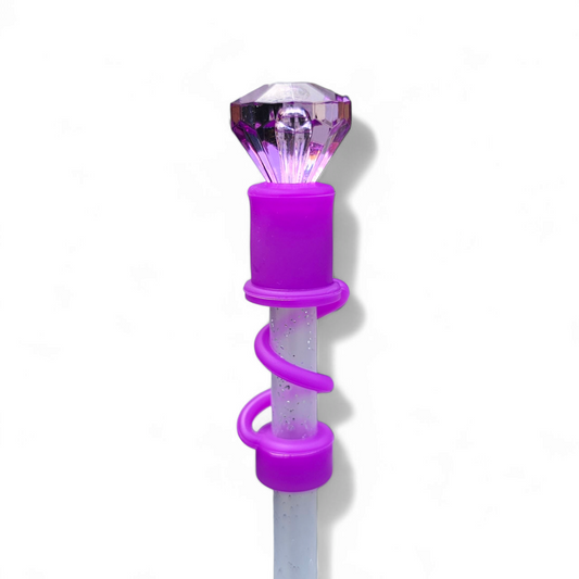 Vivid Violet Diamond Straw Topper 