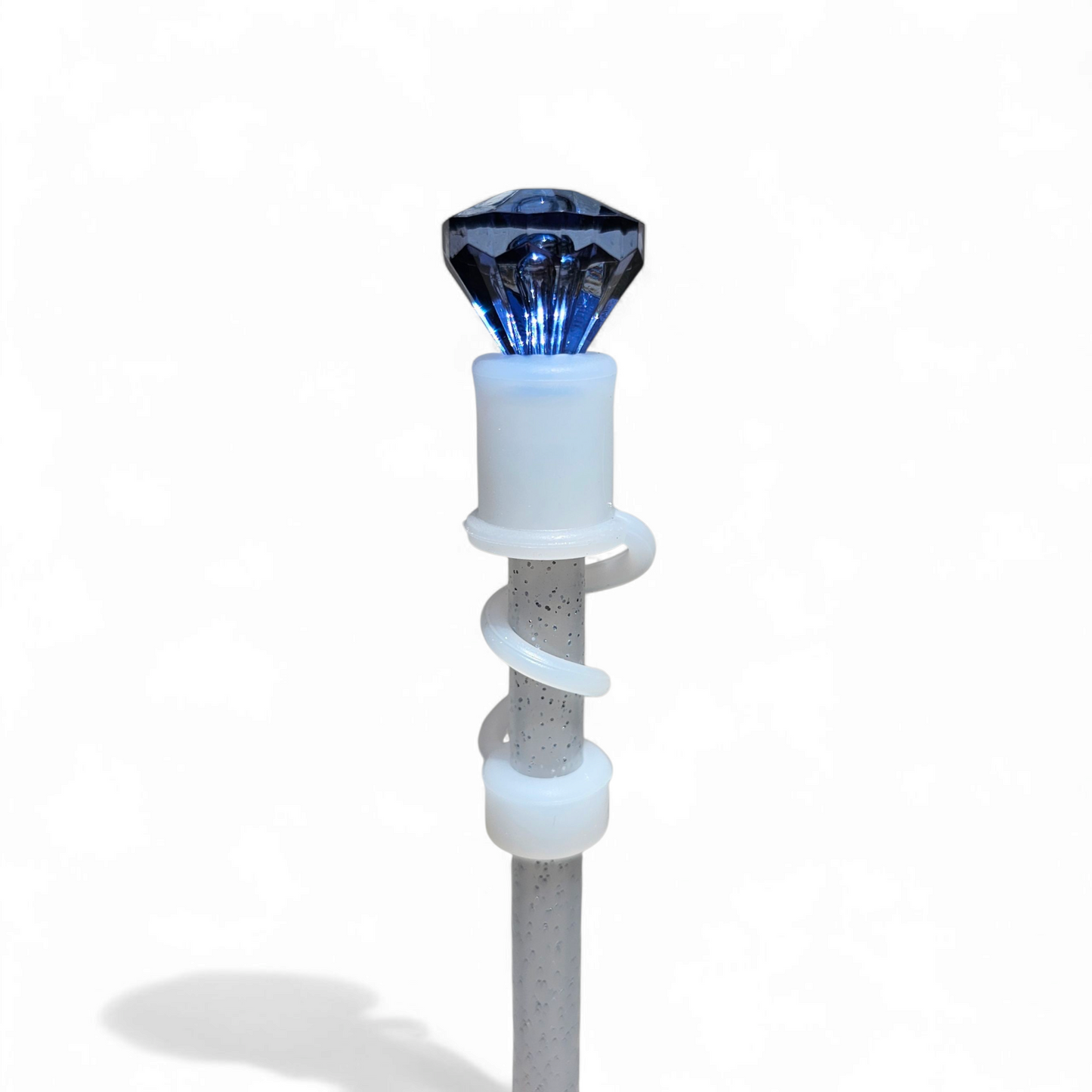 Navy Blue Diamond  | Semi-transparent Silicone 3D Straw Topper