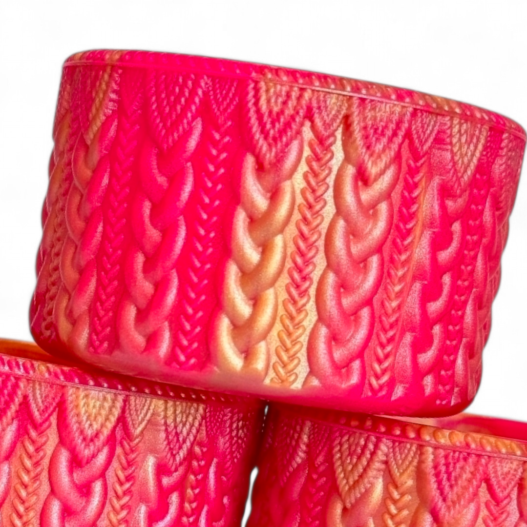 Dynamite Remix Pink & Gold Shimmer Macrame Silicone Tumbler Boot