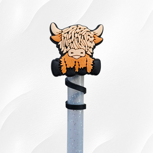 Highland Cow Straw Topper 