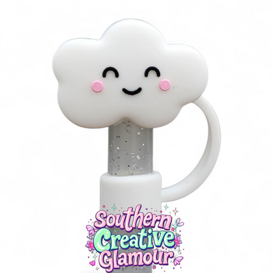 Happy Cloud 3D Silicone 10mm Straw Toppers