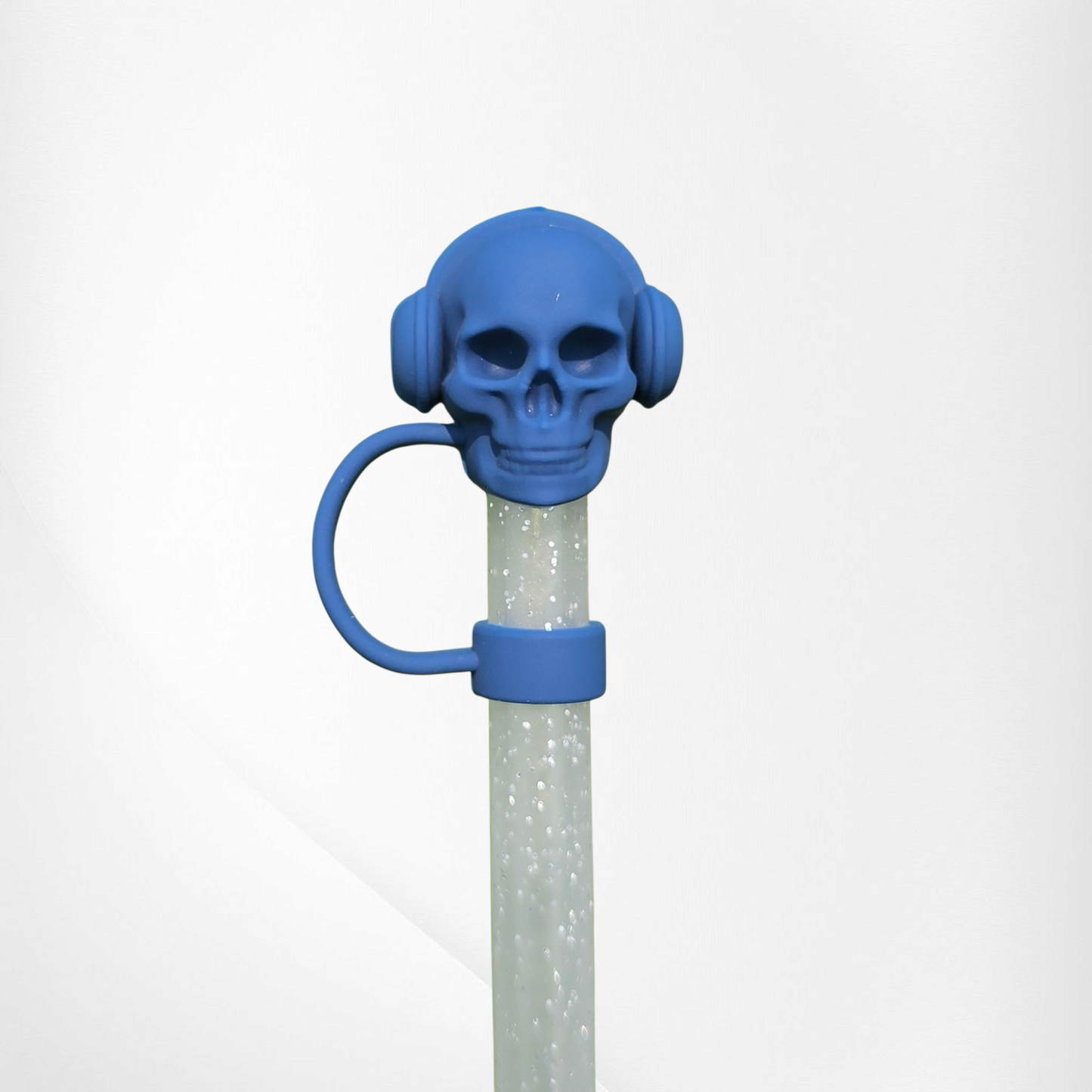 Cool Halloween Skull 3D Silicone Straw Toppers