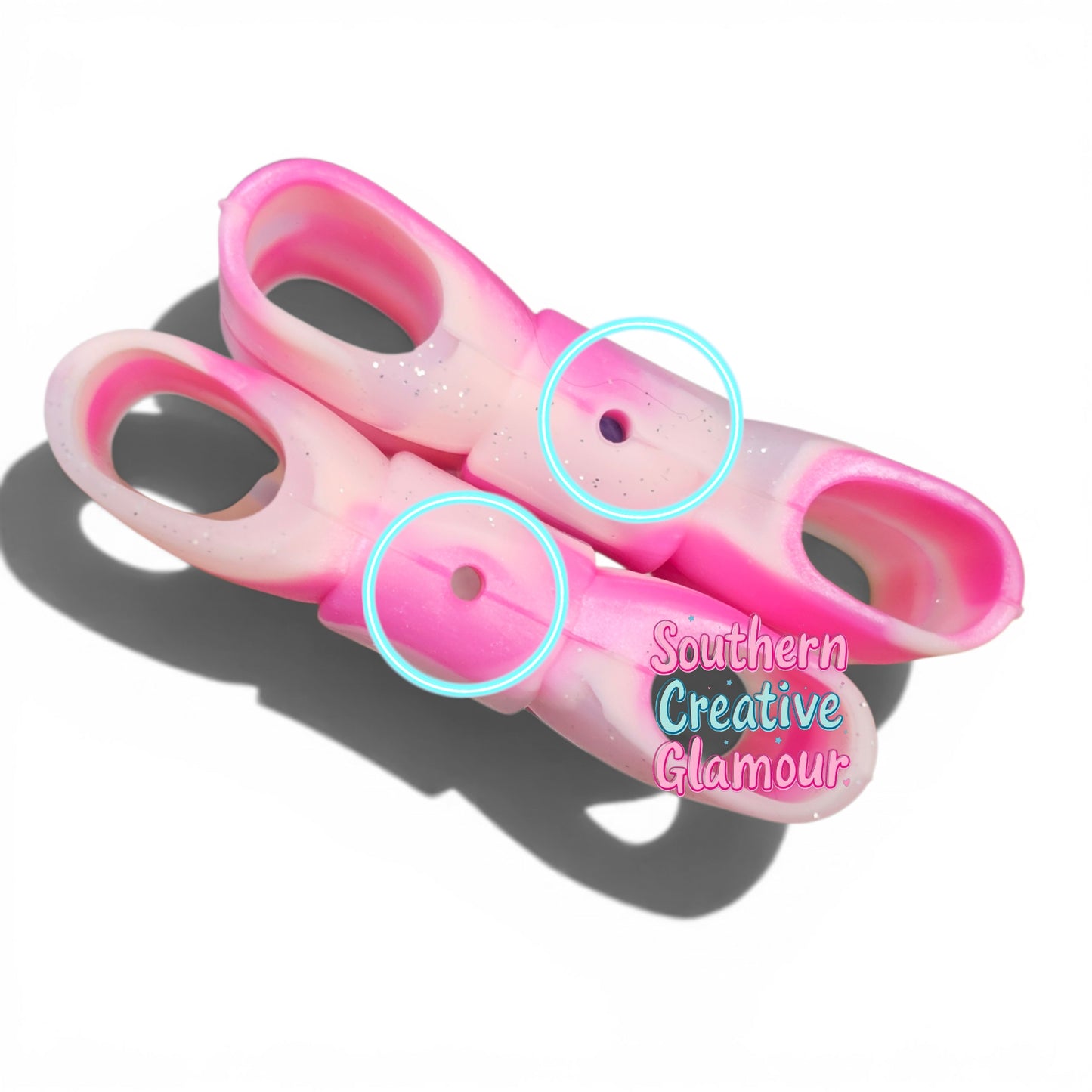 Pink Swirl Glitter Bow Straw Topper | Fits 10mm Straws