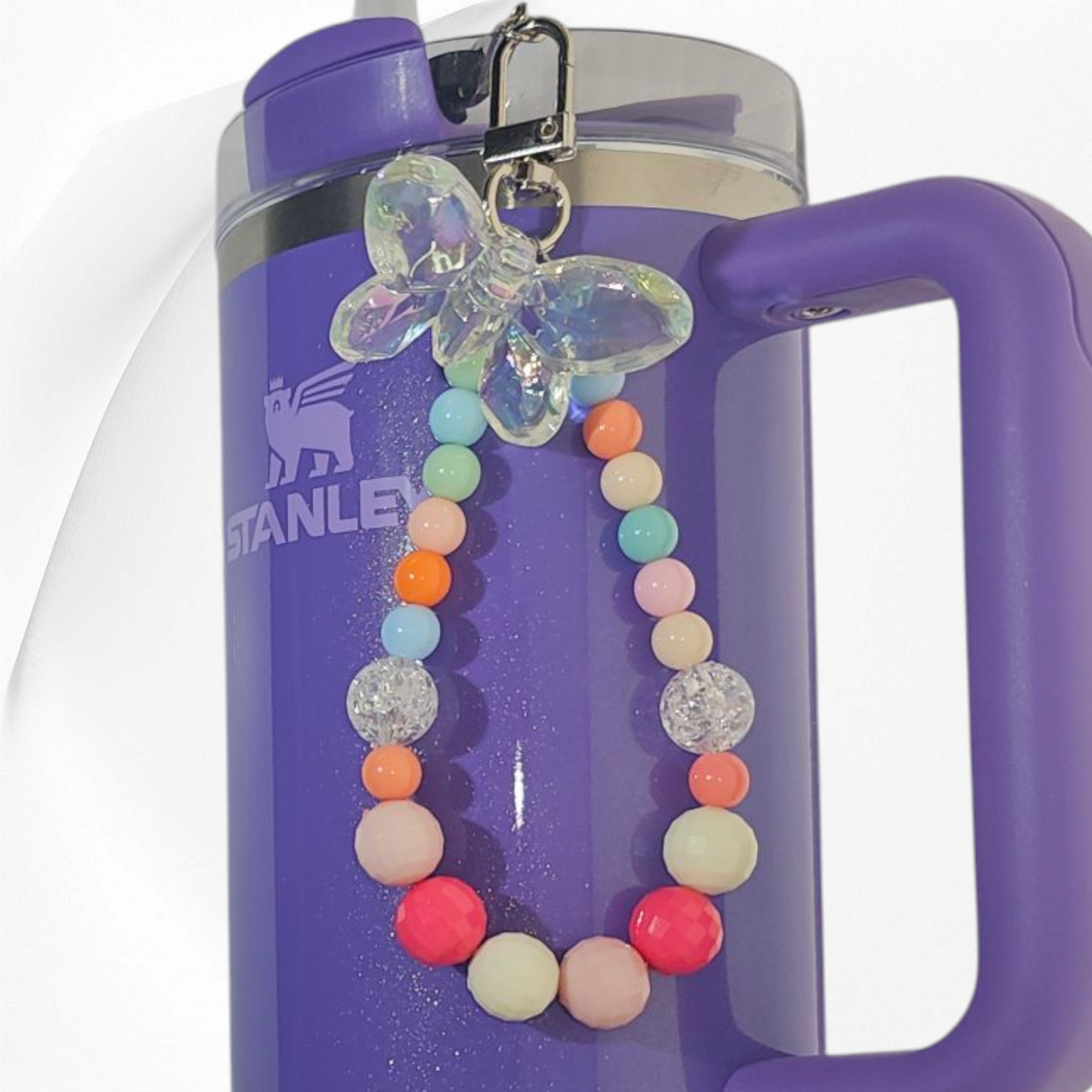 Deluxe Crystal Butterfly Beaded Tumbler Charm