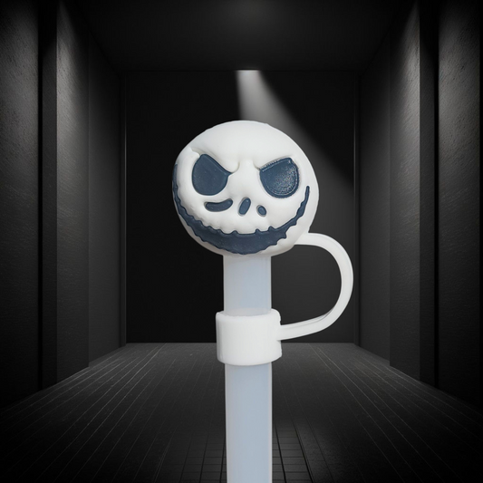 Halloween Spooky Skull 3D Silicone Straw Topper