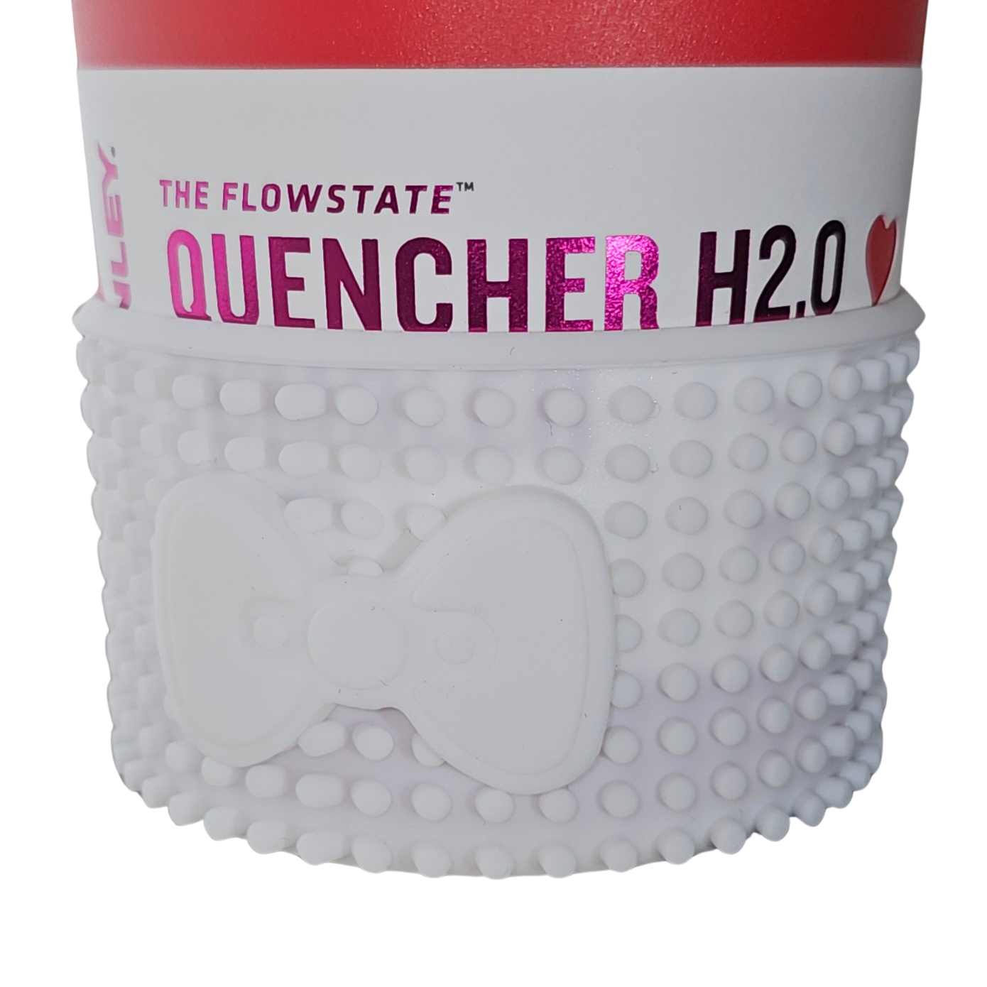 Customizable Bow Silicone Tumbler Boot - White