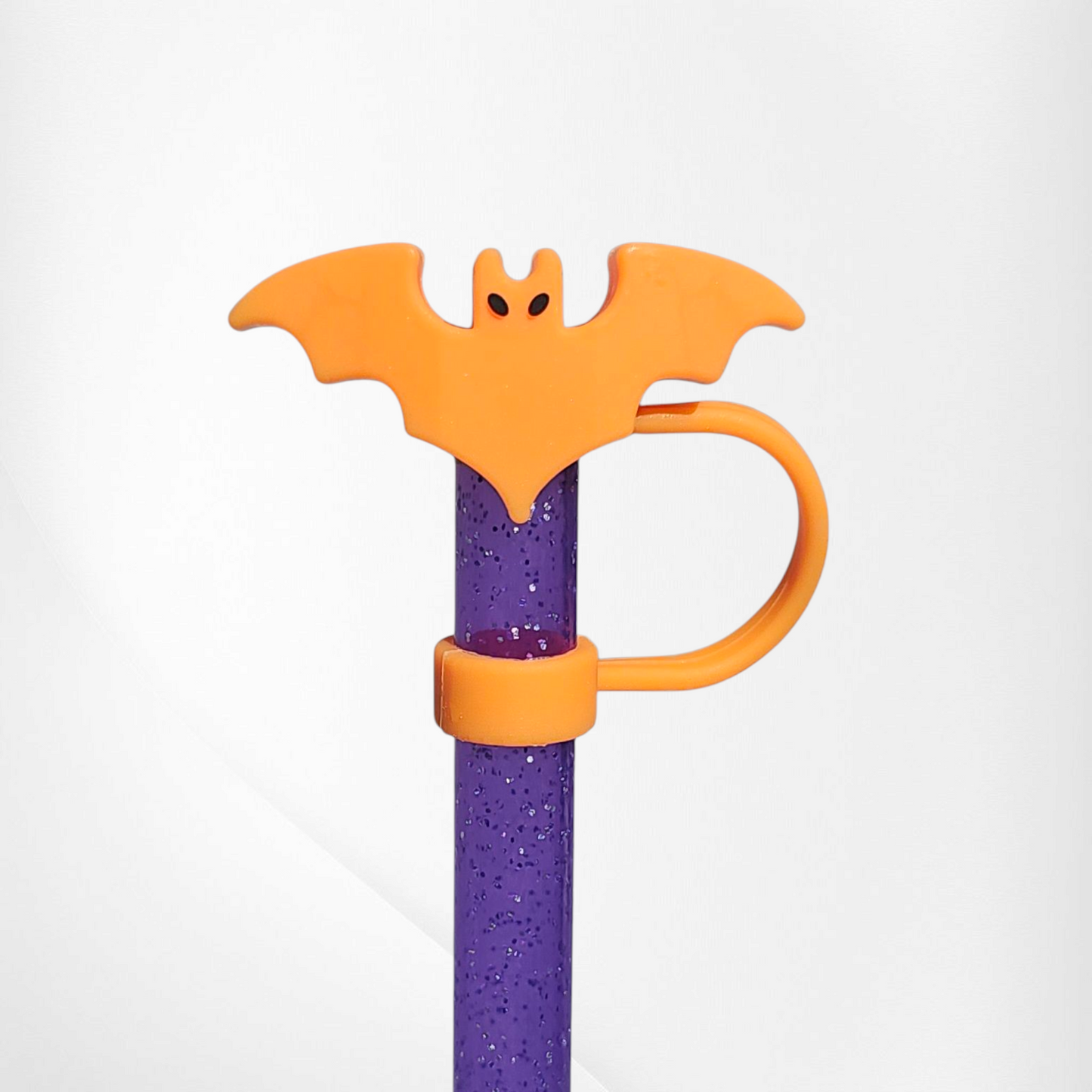 Orange Bat 3D Silicone Straw Topper 