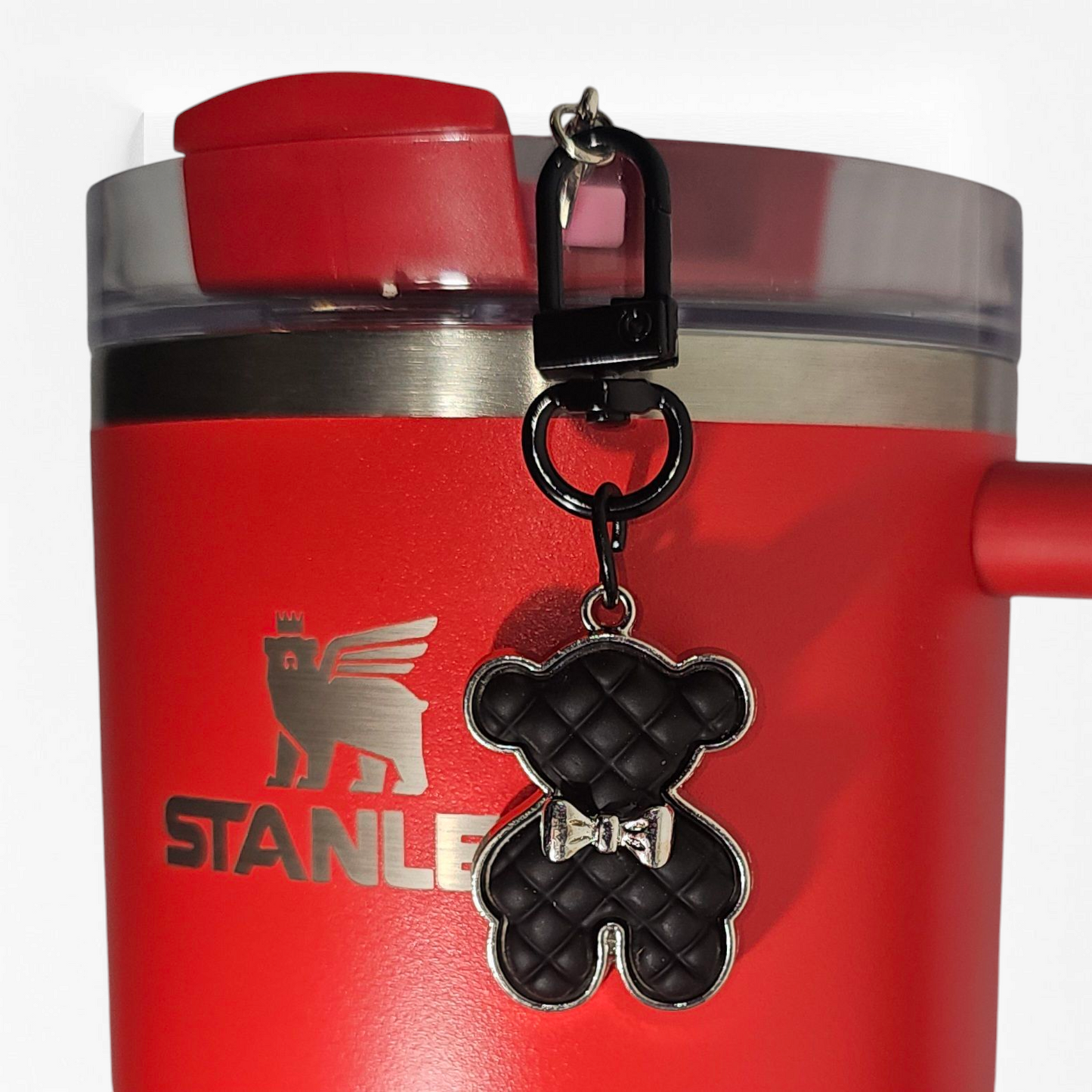 Fancy Teddy Bear Tumbler Straw Charm and Cup Handle Charm Set