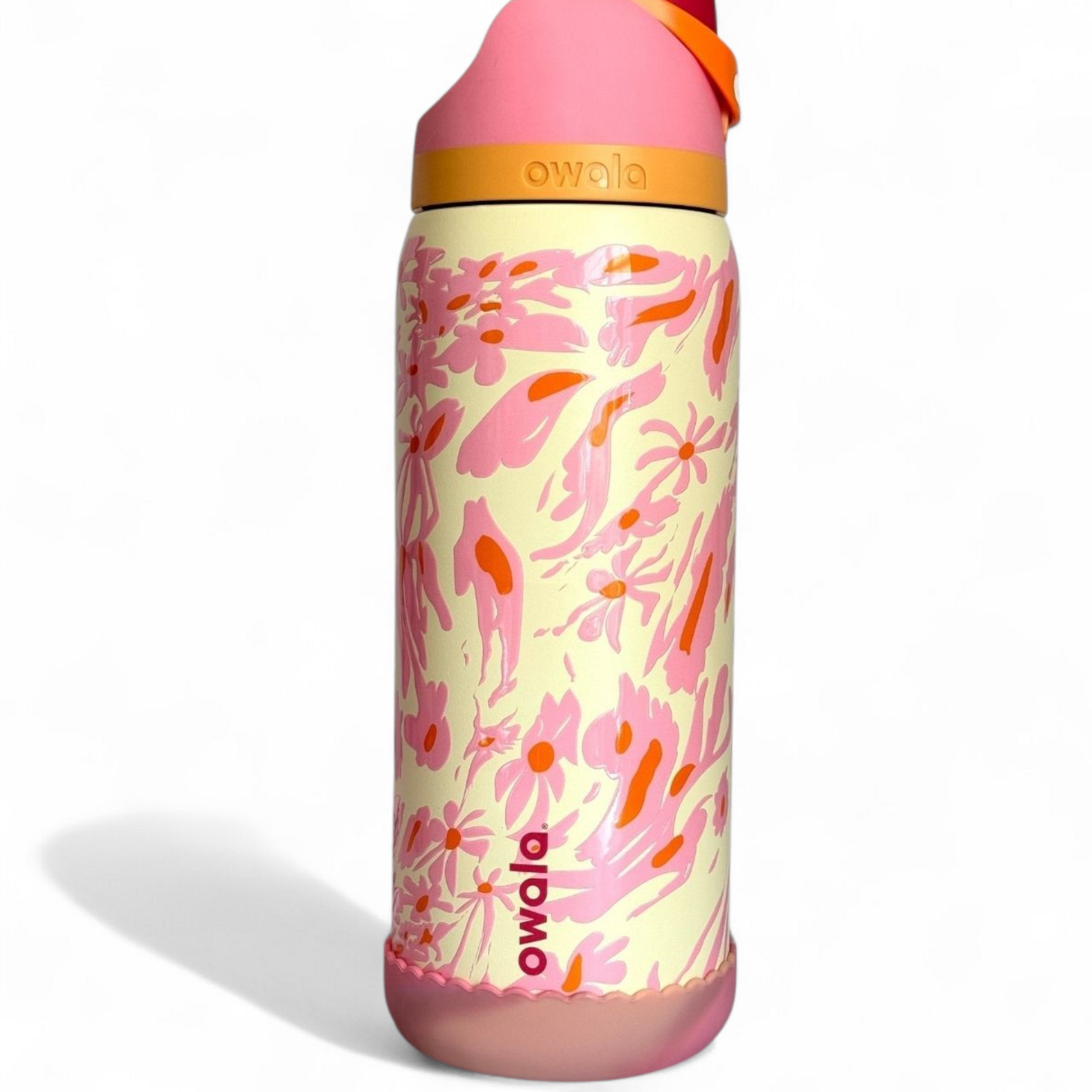 Rosy Dreams 3.25” Scalloped Shorty Tumbler Boot on 32oz Owala Free Sip 