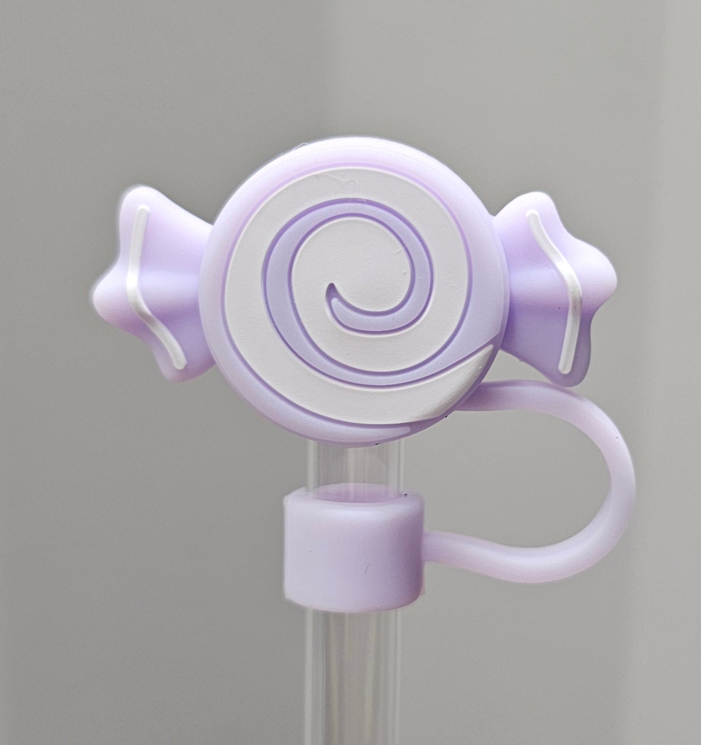 Christmas Candy Straw Topper - Purple White