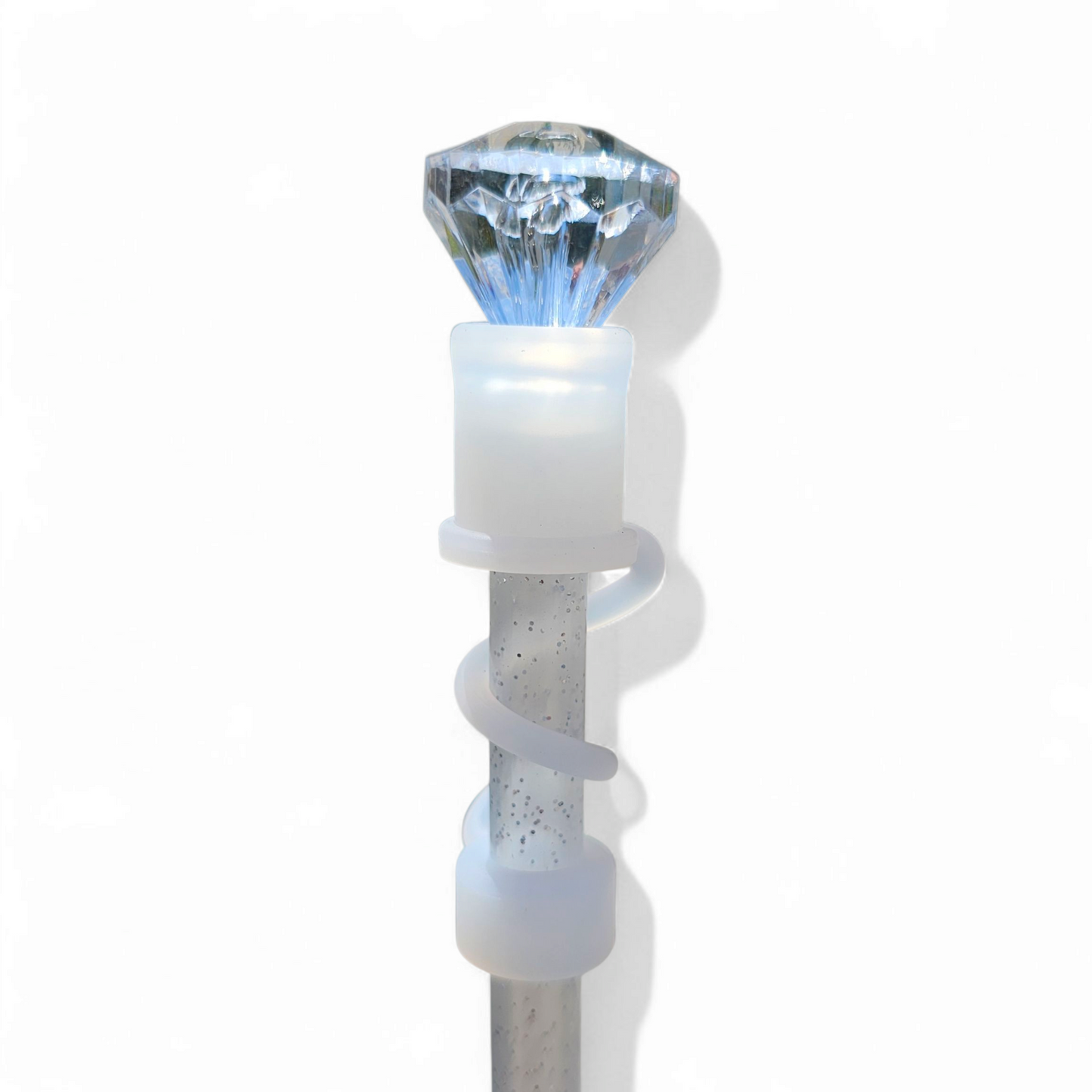 Clear Diamond  | Semi-transparent Silicone 3D Straw Topper