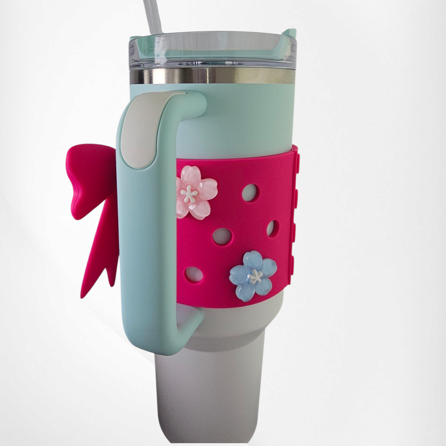 Barbie Pink Jumbo Princess Bow Cup Silicone Sleeve. 