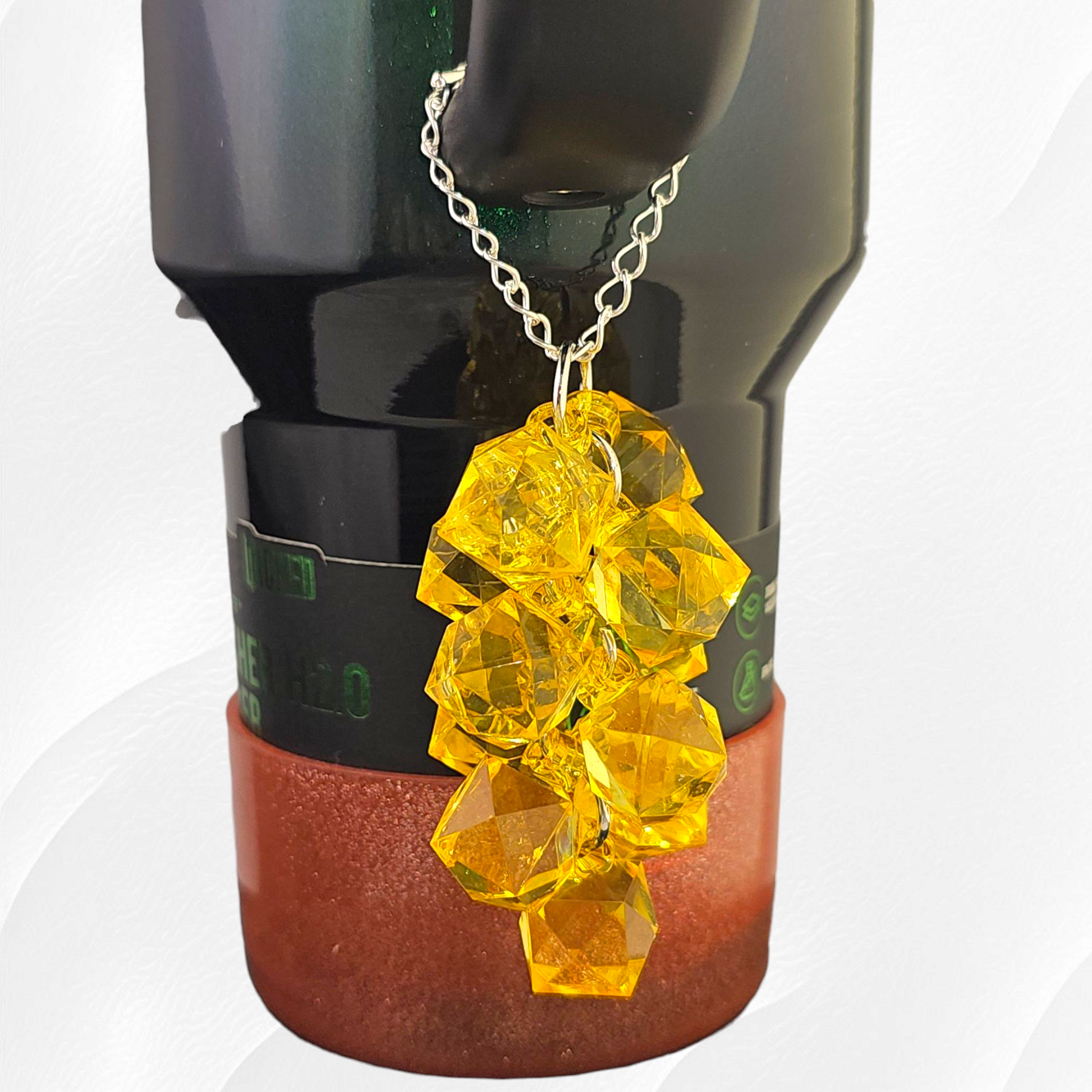 Gold / Yellow Crystal Beaded Tumbler Charm. Use as a tumbler straw charm or tumbler cup handle charm. 