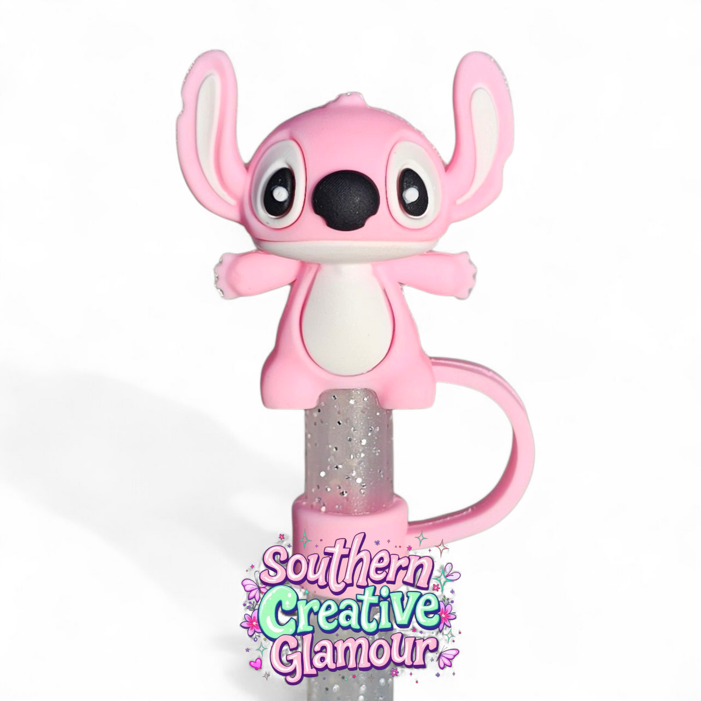 Lilo & Stitch inspired 3D 10mm Straw Topper  - Pink Angel