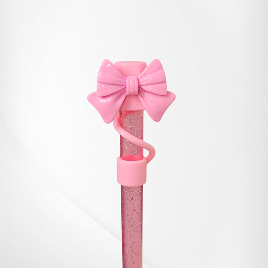 Girly Girl Coquette Bow Straw Toppers
