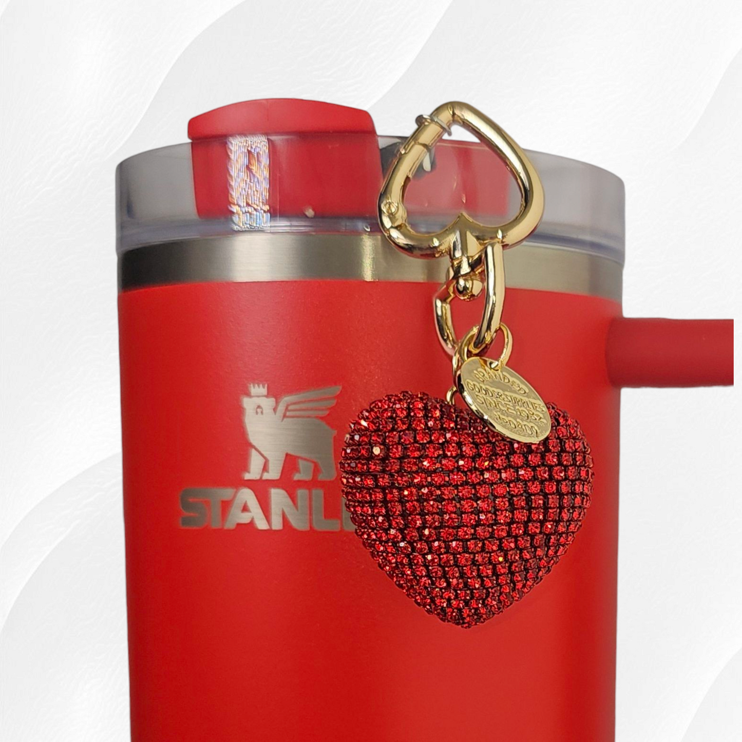Glitter Heart Charm  - Disco Red