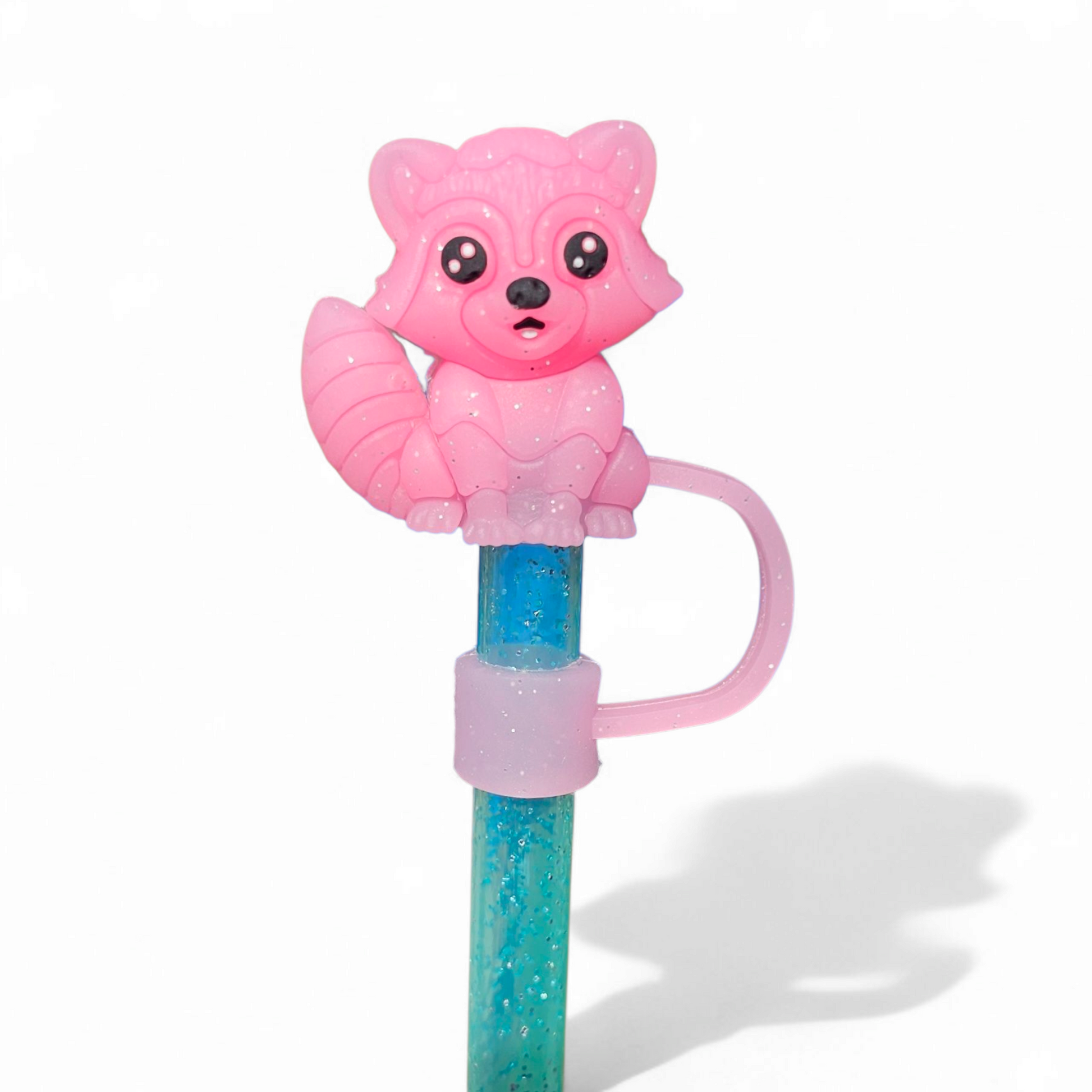 Bubblegum Pink Glitter 3D Silicone 10mm Straw Topper by Southern Creative Glamour 