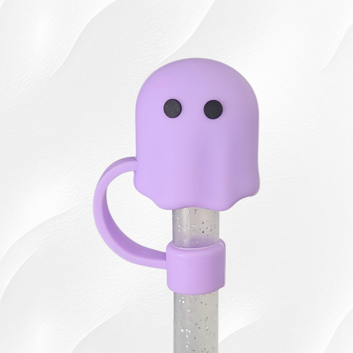 Purple 3D Silicone Straw Topper 