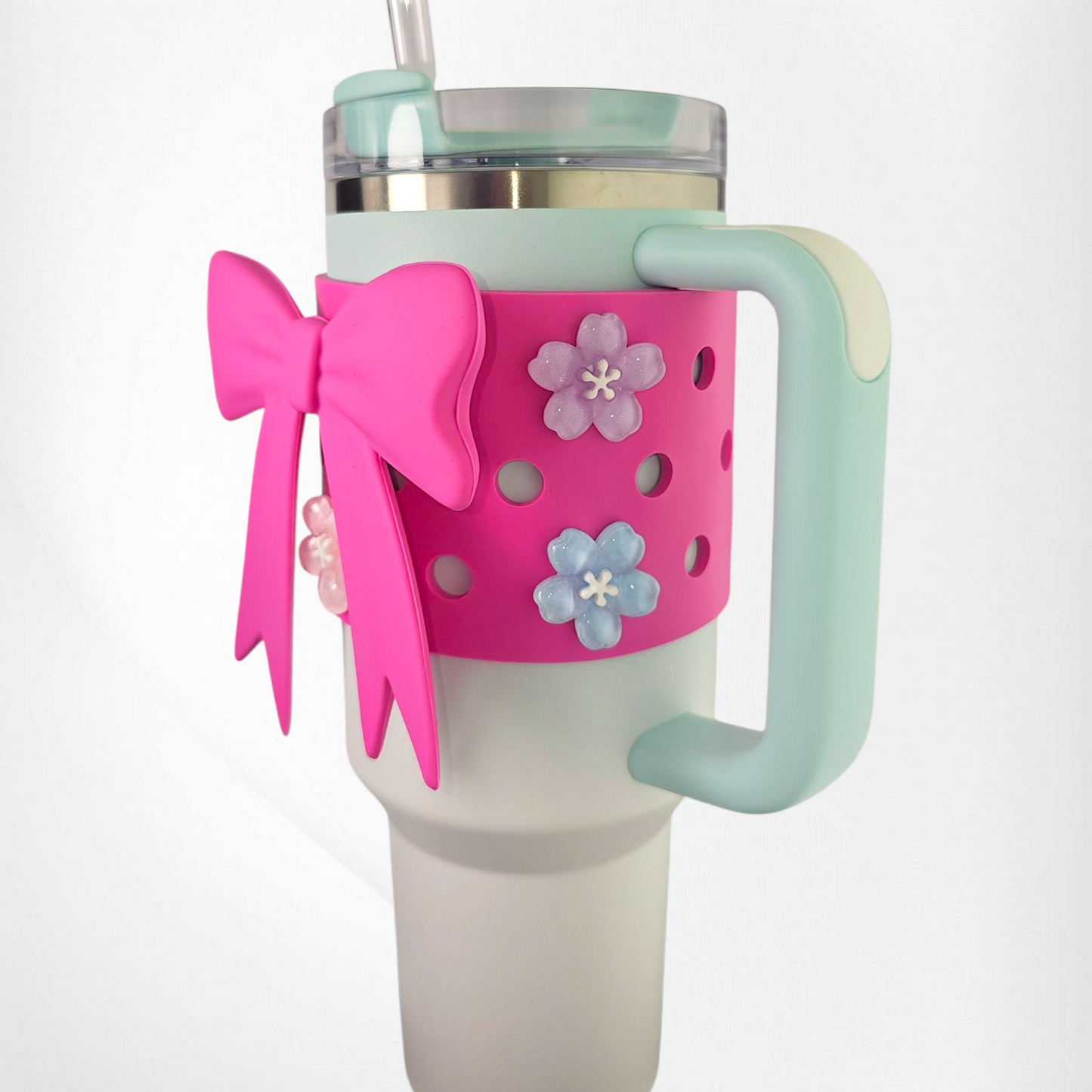 Jumbo Princess Bow Protective Tumbler Sleeve  - Pink